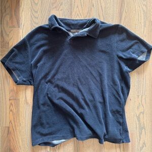 Men’s Slate & Stone Terry Polo. Navy XL.